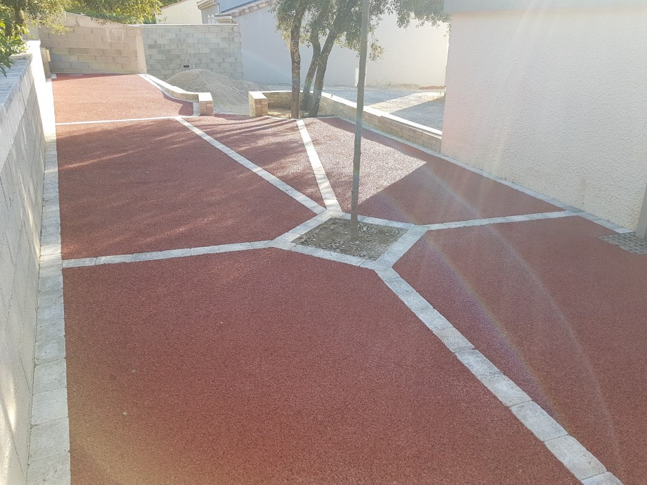 Dallage béton drainant coloré 8